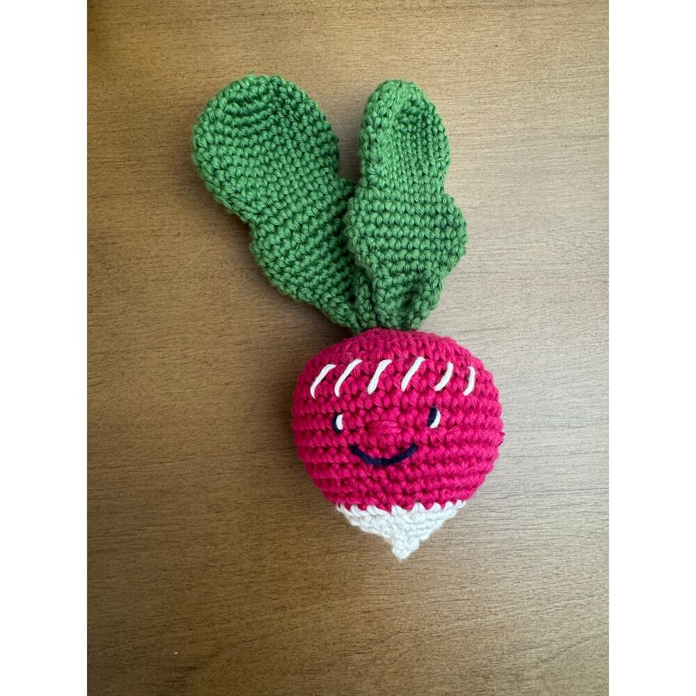 *Pre-Made Plushie* Crochet Your Veggies 100% Cotton Amigurumi Radish Toy Plush